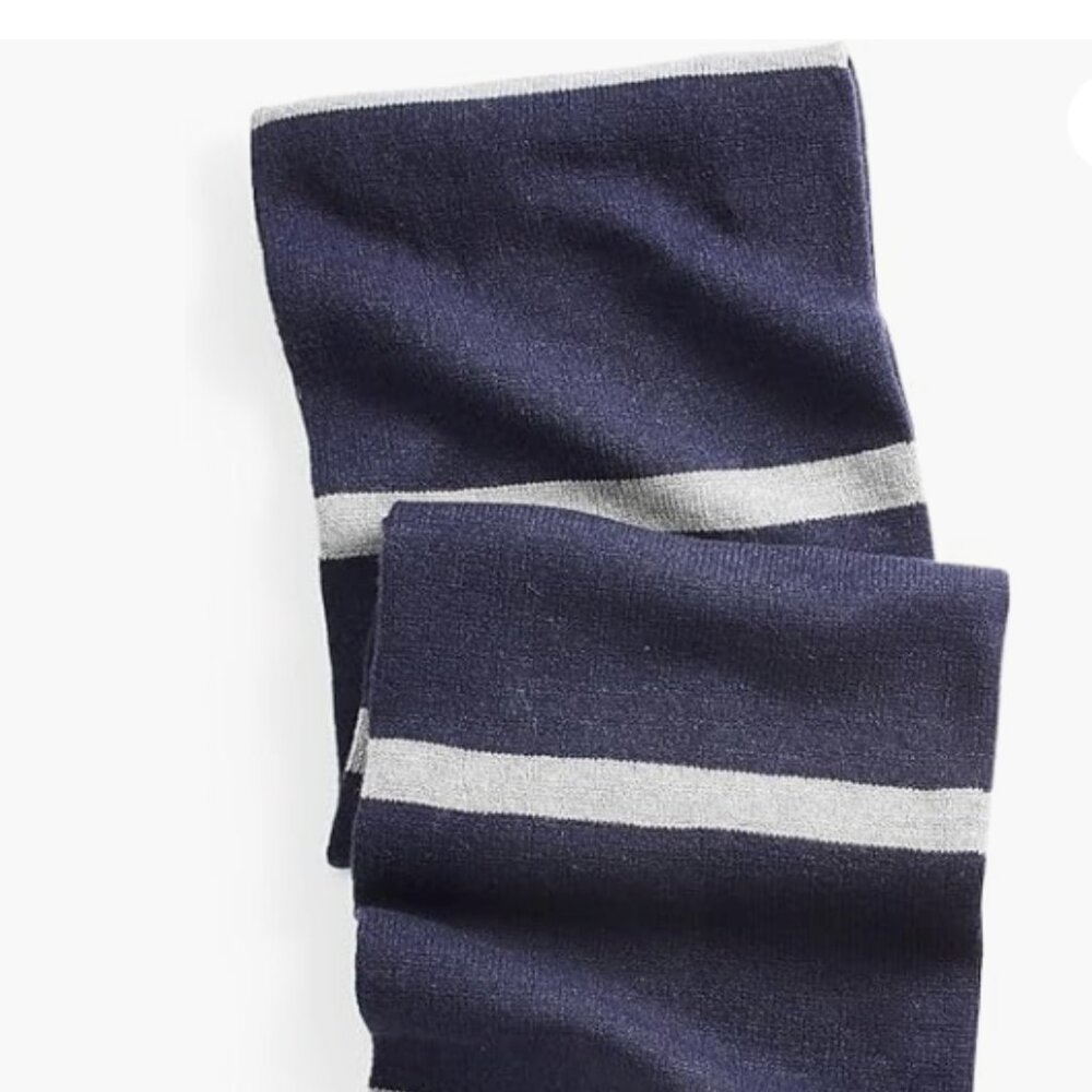 Alfani Mens Horizontal Stripes Ribbed Trim Winter Scarf 6681